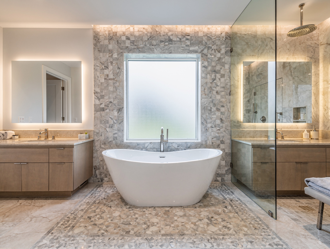 Custom Soaking Tub & Charcoal Tile