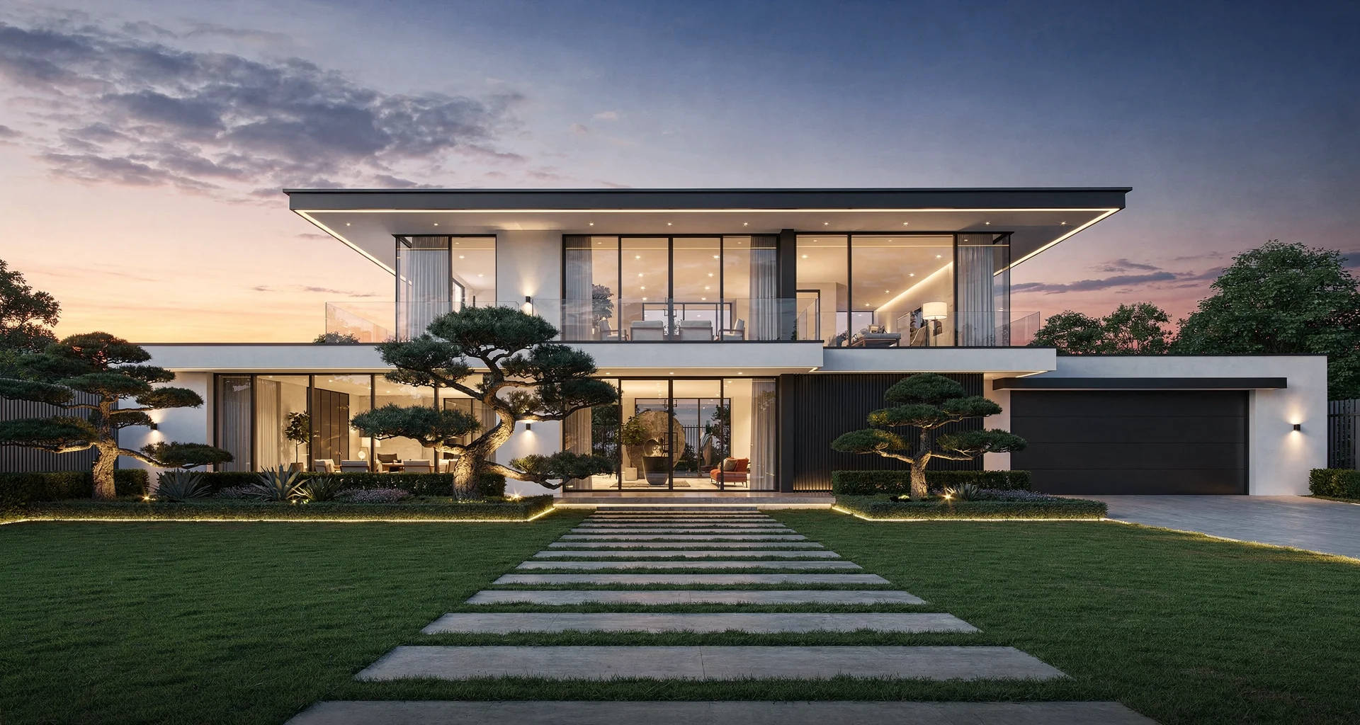 North Elevation at Dusk