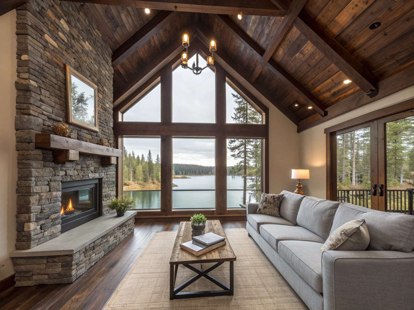 Double-Height Great Room Timber Vault