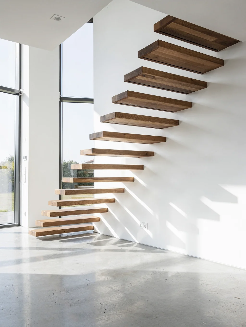 Floating White Oak Staircase