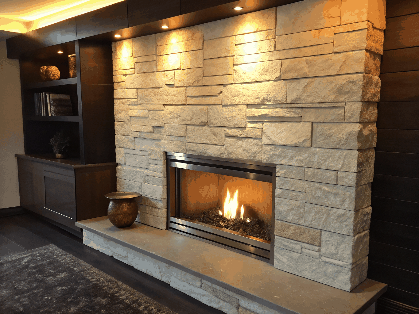 Locally Sourced Slate Fireplace