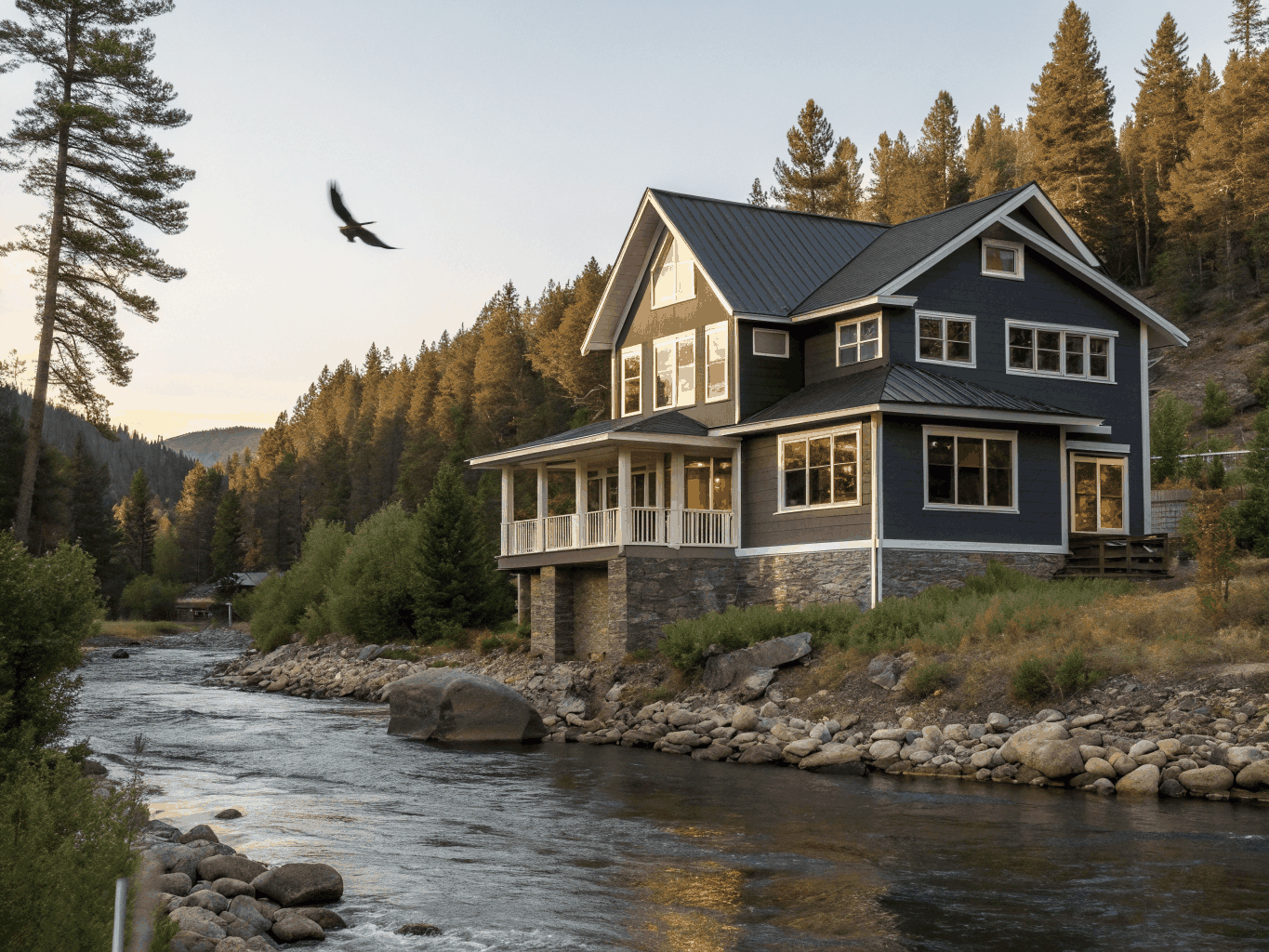 Charred Cedar & Copper Facade - Architectural Envelopes in Whitefish, Montana