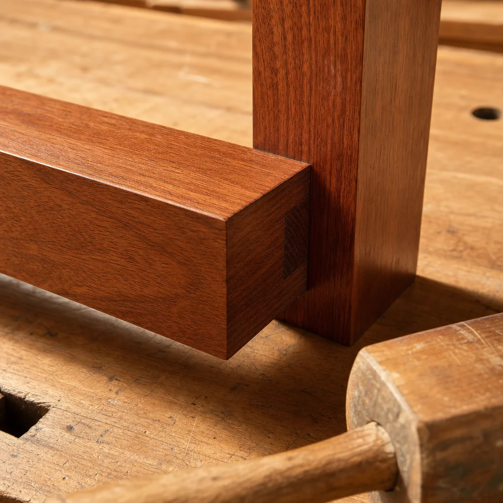 Hand-Hewn Mortise & Tenon